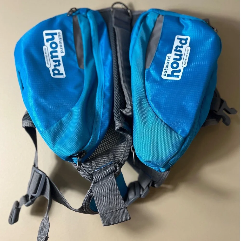 Outward Hound DayPak Dog Backpack Harness Blue Trek Vest Hiking Gear Medium Size